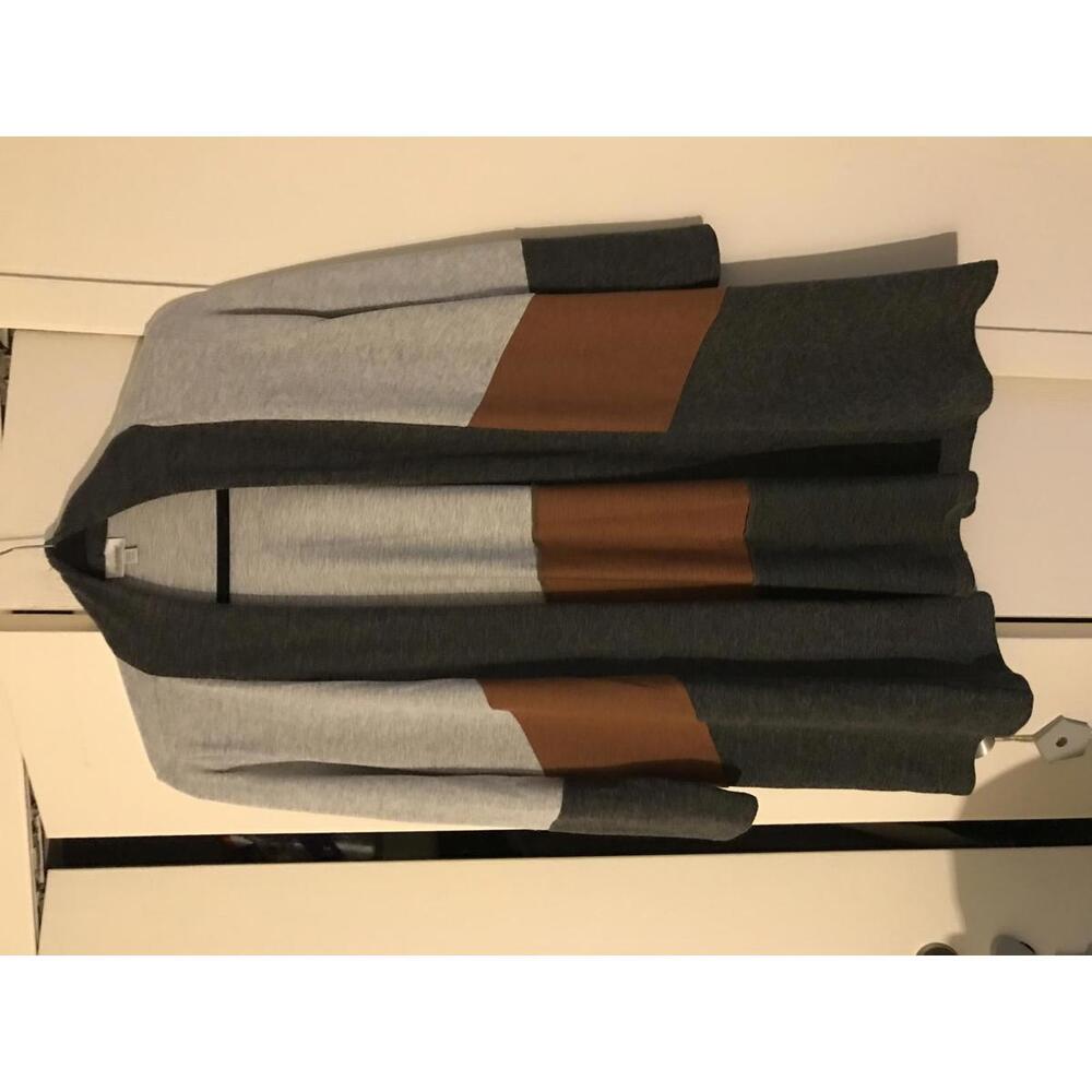 Avenue Colorblock Open Front Cardigan Sweater